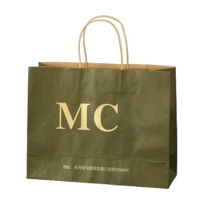 China Custom Printed Recyclable Recycle Brown Kraft Paper Shopping Bag for sale