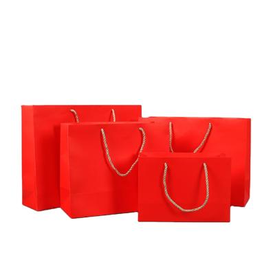 China Recyclable Custom Design LOGO Printed Paper Handle Bag for sale