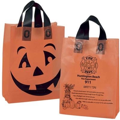 China Eco-Friendly Frosted Orange Pumpkin Halloween Shopping Bag for sale