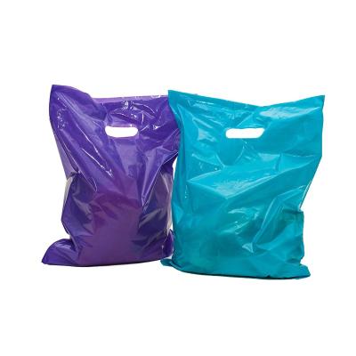 China Small Moisture Proof Shops Wholesale Shops Trade Die Cut Plastic Goods Handles Retail Store Bags for sale