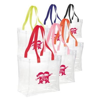 China Custom Clear Plastic Biodegradable Pvc Large Waterproof Beach Tote Pouches Bags for sale