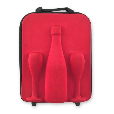 China Factory Custom Hard Shell Protective EVA Display Glasses Carrying Travel Champagne Carrying and Storage Case for Wine for sale