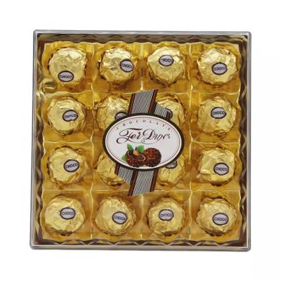 China Best Selling Square Box T16 Diamond Chocolate 200g Gift Box Golden BALL for sale