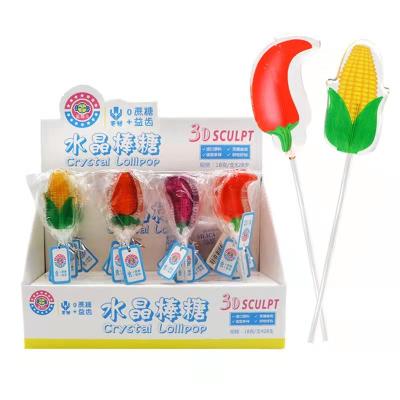 China Natural Seasonal Vegetable Net Sugar Free Crystal Lollipop Red Lollipop 18g*28pcs for sale