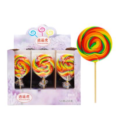 China Natural Rainbow Lollipops Colorful Fruity Wavy Lollipops Swirls Sweet Hard Muffins Christmas Candy for sale