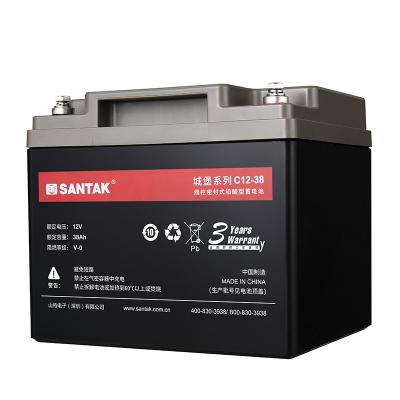 China Uninterruptible Power Supplies SANTAK 12V 38Ah ups battery High quality sealed lead-acid battery for sale