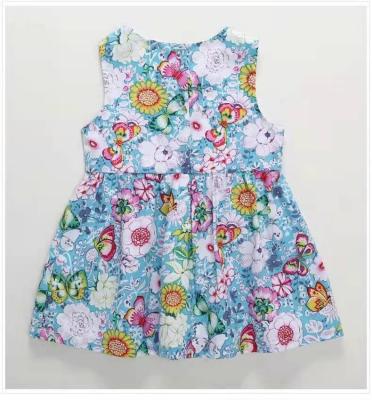 China Anti-Static Cute Sleeveless Kids Dress With Hat Summer Toddler Girl Floral Summer Dresses for sale