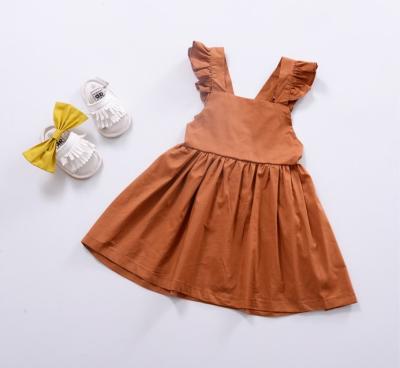 China Plain Washable Fancy Sleeveless Summer Dress Girls European Kids Dresses for sale