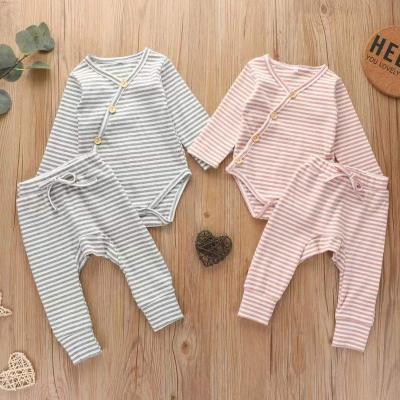 China Breathable Casual Newborn Baby Clothing Sets Ribbed Cotton Baby Clothes For Wholesale for sale