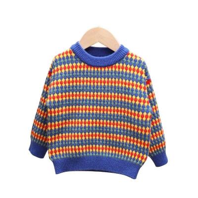 China Breathable Stripe Baby Sweater Unisex Winter Knitted Sweaters For Kids for sale