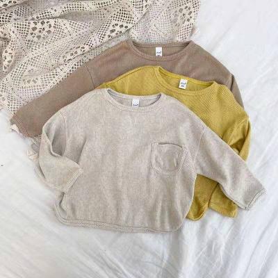 China Breathable Korean Children's Single Sweater Tops Soft Long Sleeve Children's New Top Spring for sale