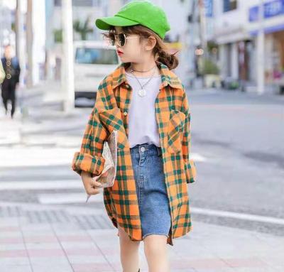 China Fashion Spring Autumn Breathable Girls Tops Long Sleeve Plaid Kids Tops And T Shirt for sale