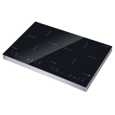 China Hotel SS Frame Double Zone Countertop GS 3500W Induction Cooker Induction Hob for sale