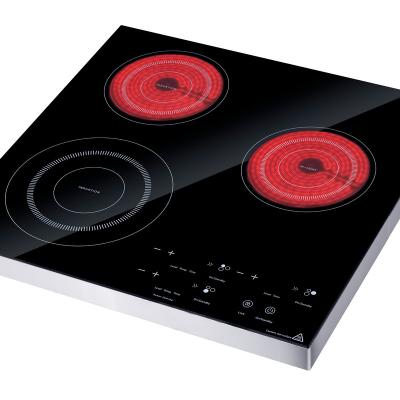 China Hotel Three Burner Plate Induction Hob Infrared Cooker 3.2KW Combined Induction Cooker for sale