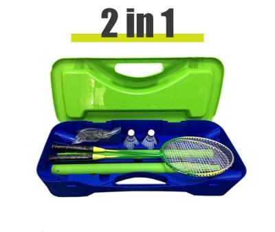 China Foldable Multifunctional Gym 2 In 1 Badminton Tennis Volleyball Single Tennis Racket Set Indoor And Outdoor Fitness Equipment for sale