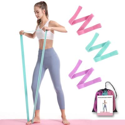 China High Quality Elastic Yoga Pull Rope Fitness Resistance Cloth Bands Exercise Elastic Band Rope for sale