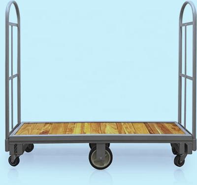 China Storage Six Wheel Hand Truck Platform Dolly Heavy Duty Utility Cart Premium Trucks With Thick Wooden Platform 600 Pounds Loading Hand Cart for sale