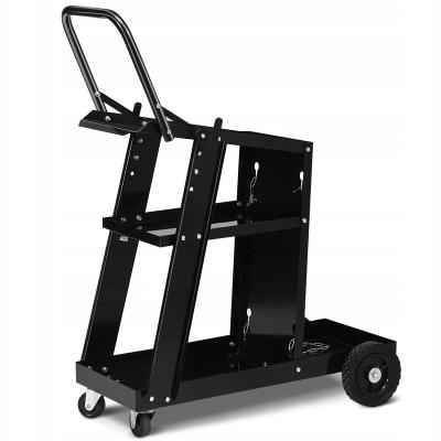 China Storage Welding Carts For MigTig Welder And Plasma Cutter Welder Cart On Wheels With Tank Storage for sale