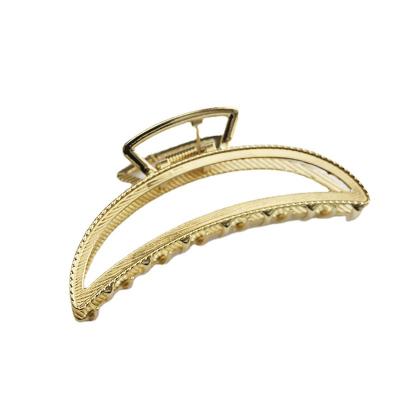 China Environmentally Friendly Wholesale Custom Large Gold Designer Clips Ladies Barrette Metal Hair Claw Clips For Women Girls for sale