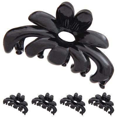 China Environmental Friendly New Design Customized Plastic Ponytail Clip Hairpin Shape Colors Hair Accessories Flower Grab Clip for sale