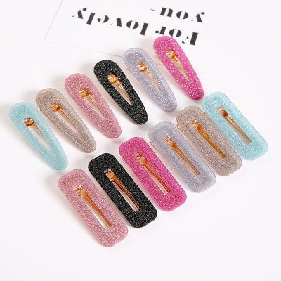 China Fashionable Women Acetate Acrylic Resin Glister Clips Environmentally Friendly Wholesale Side Platypus Clips Hairpins Hair Clips for sale