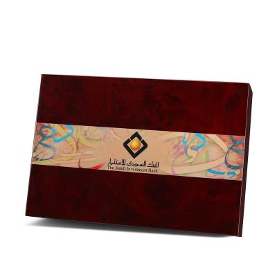 China Handmade Customized Wooden Box Arabic Printing Wood Box piano lacquer wooden luxury gift box for sale