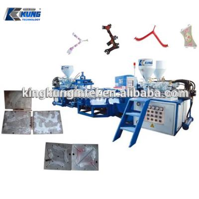 China Shoe Industry Equipment Three Color PVC Injection Shoe Making Machine , PVC Strap Making Machine Making Machine zu verkaufen