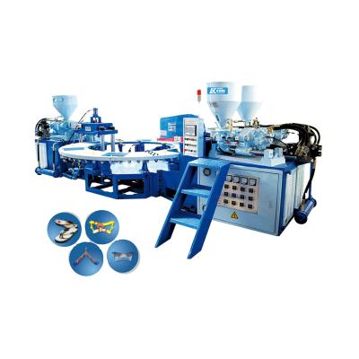 China Shoe Industry Equipment Three Color PVC Strap Injection Making Machine Five Color PVC Upper Machine Sandal Making Machine à venda