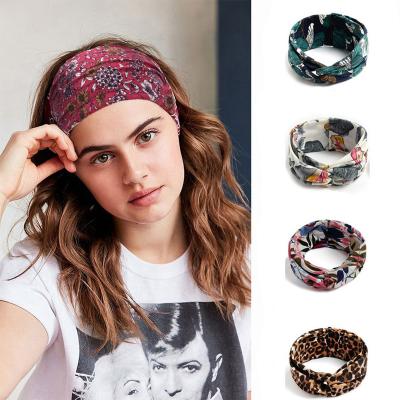 China 2022 new fashion gypsy headband hair accessories twisted yoga workout sports head bands women knotted headbands for sale