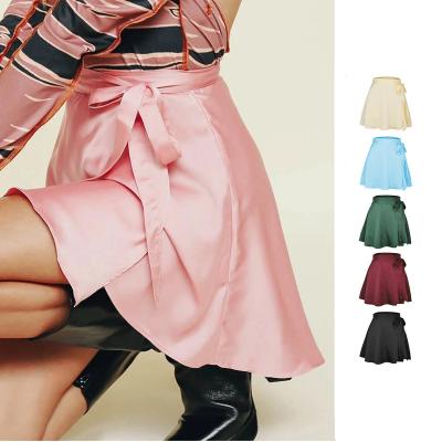 China 2022 Casual High Waist Pink Lady Y2k Office Satin Breathable Short Skirts For Women for sale