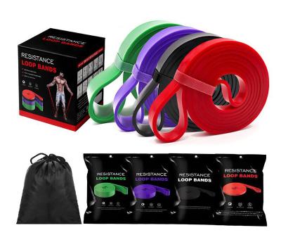 China High Elasticity Custom Logo Printed Workout Gym Yoga Fitness Exercise Latex Loop Smart Resistance Bands Kit Set for sale