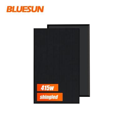 China 20A Bluesun 400w Watts Full Monocrystalline Solar Panel Black Roof Ess Solar Placa 415watt Solar for sale