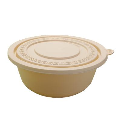 China Wholesale Custom Logo Biodegradable 500ml-2000ml Biodegradable Bowl Accept Disposable Compostable Cornstarch Bento Bowl Food Container Paper for sale