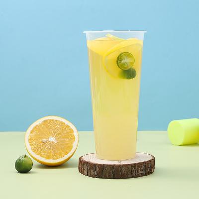 China Single wall transparent pp plastic cups for brand cold drinking customized disposable plastic cups with lids for boba bubble cups for sale