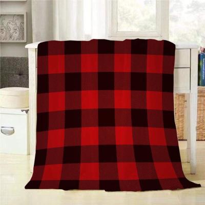 China Professional Design Anti-pilling Portable Soft Flannel Blankets Buffalo Plaid Designer Luxury Blankets for sale