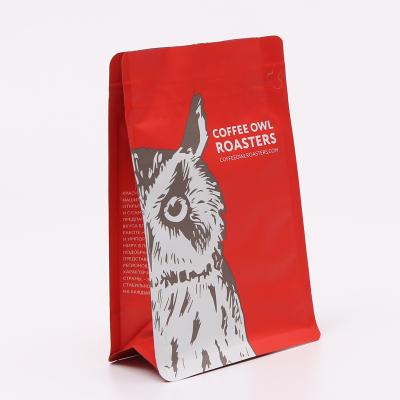 China Disposable Wholesale Eco Friendly Custom Printed Logo Coffee Pouch Packaging Luxury Stand Up Flat Bottom Zipper Valve Coffee Bag for sale