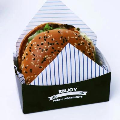 China Wholesale Custom Biodegradable Biodegradable Biodegradable Waffle Packaging Hot Dog Sandwich Wrapping Paper Food Hamburger Box With Logo for sale