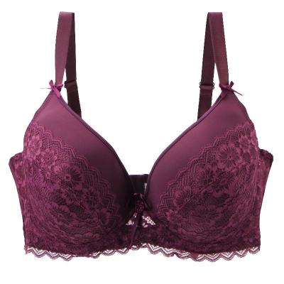 China Sexy Lingerie Full Coverage Push Up Underwire Bra Hot Sale Floral Lace 38D 40D 42D 36 D Cup Bra for sale