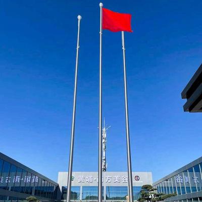 China Health care institute SS304 stainless steel iron halyard internal flag pole outdoor commercial flagpole for sale