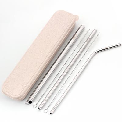 China Eco Friendly Reusable 304 Logo Metal Straw Wholesale Sustainable Drinking Bulk Stainless Steel Customized Set With Case for sale