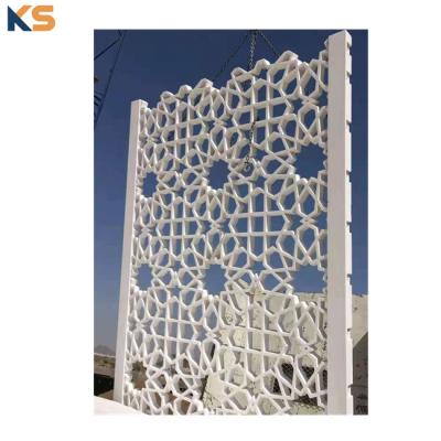 China Reasonable Costs Design GRC FRP UHPC Arabic Perforated Wall Panel Exterior Concrete Facades Cladding for sale