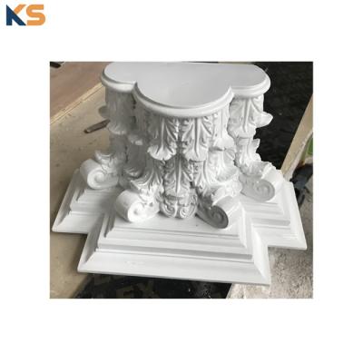 China Reasonable White Color Roman Pillar Pilaster Corner Column Decorative Greek Cost GRP FRP GRC for sale