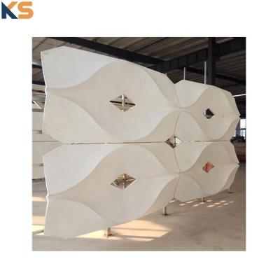 China Reasonable Cost GFRC UHPC 3D Wall Panel Cladding With Steel Frame Backside For Building Exterior Wall Decoration for sale