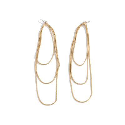 China CLASSIC long chain earrings metal sense design trend fashion good quality street style geometric earrings for sale