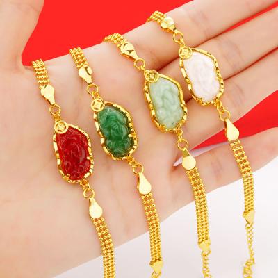 China 24K Gold Coin Jewelry Gold Plated Romantic Pixiu Charm Vietnamese Charm Bracelet for sale