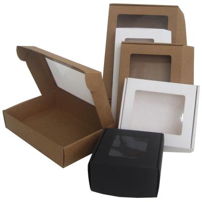 China Wholesale Recyclable Custom Box Logo Multi Size Kraft Cardboard Small Gift Window Paper Box For Packaging Diy Large Cardboard Packaging for sale