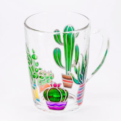 China Home Bar Hotel Restaurant Succulent Gift For Christmas Unique Cafe Mugs Tropical Nature Lover Gift Personalized Cactus Hand Painted Mug for sale