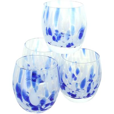 China New Classic/Postmodern Cobalt and Opal Confetti Juice Glass for sale