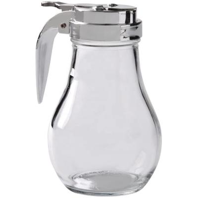 China Minimalist 14 oz Syrup Dispenser with Cast Top Zinc Chrome Plated Alloy Top for sale