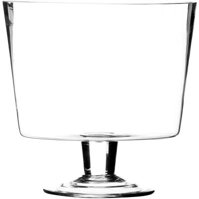 China Minimalist Amuse 20cm Transparent Clear Glass Large Footed Dessert Bowl Trifle Bowl for sale